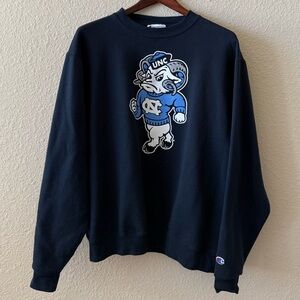 Champion Navy Blue UNC Crewneck Sweater